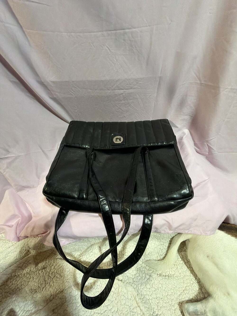 Buxton Black Leather Organizer Laptop Shoulder Bag
